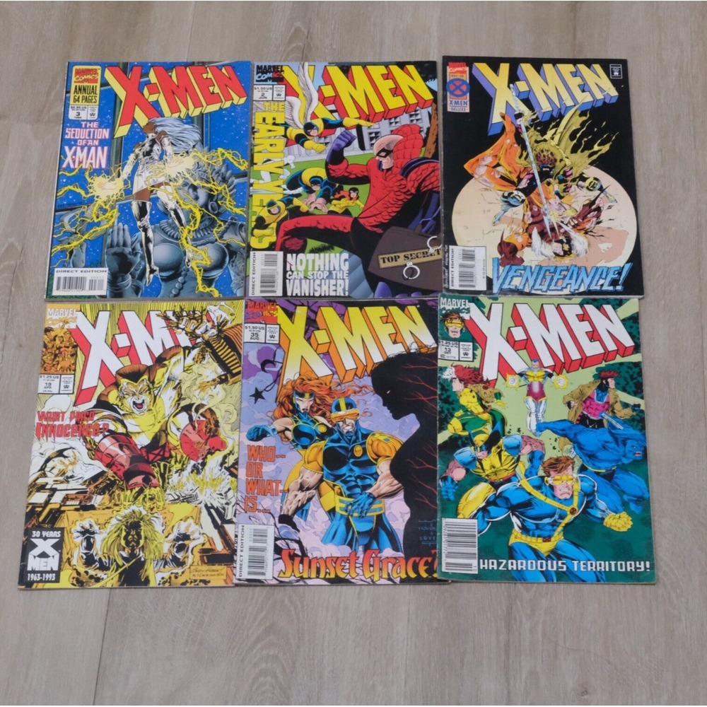 X-Men Comic Lot #2 13 19 35 38 Annual 64 Pages 3 1994 Marvel Comics Deluxe